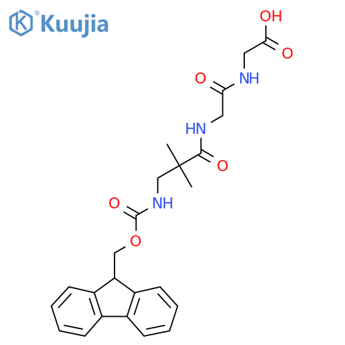 2-{2-3-({(9H-fluoren-9-yl)methoxycarbonyl}amino)-2,2-dimethylpropanamidoacetamido}acetic acid structure