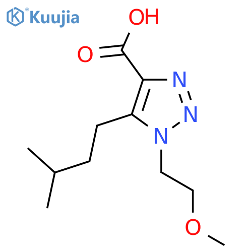 1-(2-methoxyethyl)-5-(3-methylbutyl)-1H-1,2,3-triazole-4-carboxylic acid structure