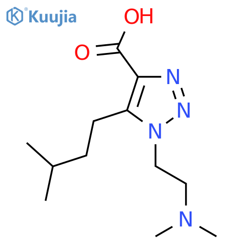 1-2-(dimethylamino)ethyl-5-(3-methylbutyl)-1H-1,2,3-triazole-4-carboxylic acid structure