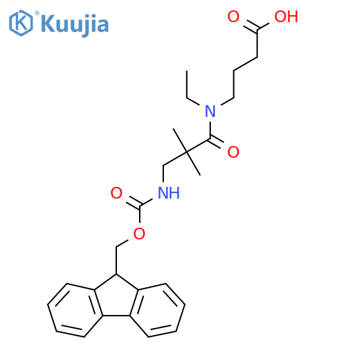 4-N-ethyl-3-({(9H-fluoren-9-yl)methoxycarbonyl}amino)-2,2-dimethylpropanamidobutanoic acid structure