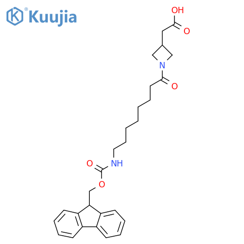 2-{1-8-({(9H-fluoren-9-yl)methoxycarbonyl}amino)octanoylazetidin-3-yl}acetic acid structure