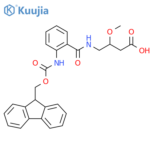 4-{2-({(9H-fluoren-9-yl)methoxycarbonyl}amino)phenylformamido}-3-methoxybutanoic acid structure