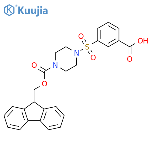3-(4-{(9H-fluoren-9-yl)methoxycarbonyl}piperazin-1-yl)sulfonylbenzoic acid structure