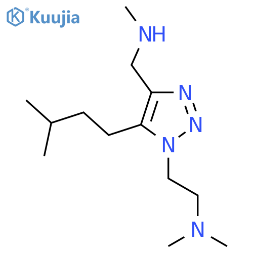 dimethyl(2-{4-(methylamino)methyl-5-(3-methylbutyl)-1H-1,2,3-triazol-1-yl}ethyl)amine structure