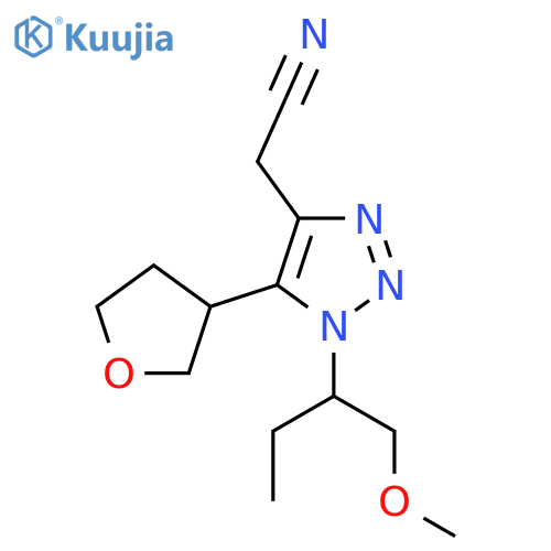 2-1-(1-methoxybutan-2-yl)-5-(oxolan-3-yl)-1H-1,2,3-triazol-4-ylacetonitrile structure