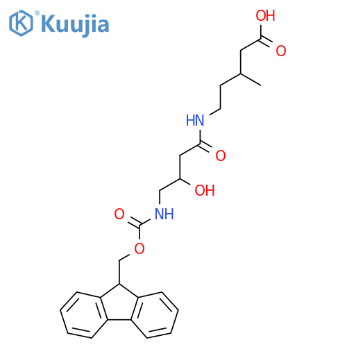 5-4-({(9H-fluoren-9-yl)methoxycarbonyl}amino)-3-hydroxybutanamido-3-methylpentanoic acid structure