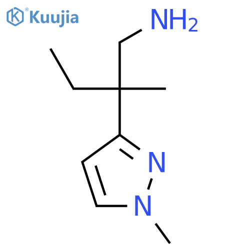2-methyl-2-(1-methyl-1H-pyrazol-3-yl)butan-1-amine structure