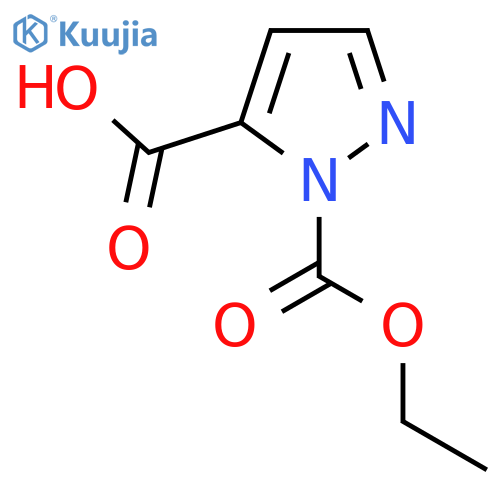 1-(ethoxycarbonyl)-1H-pyrazole-5-carboxylic acid structure