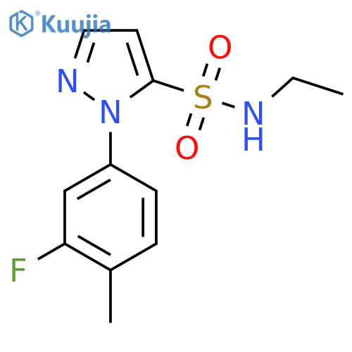 N-ethyl-1-(3-fluoro-4-methylphenyl)-1H-pyrazole-5-sulfonamide structure