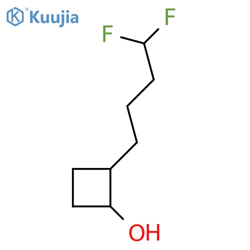 2-(4,4-difluorobutyl)cyclobutan-1-ol structure