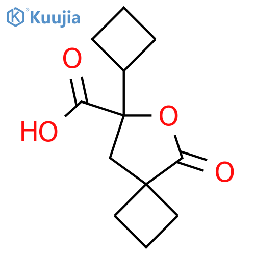 7-cyclobutyl-5-oxo-6-oxaspiro3.4octane-7-carboxylic acid structure