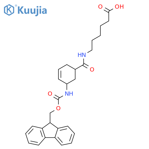 6-{5-({(9H-fluoren-9-yl)methoxycarbonyl}amino)cyclohex-3-en-1-ylformamido}hexanoic acid structure
