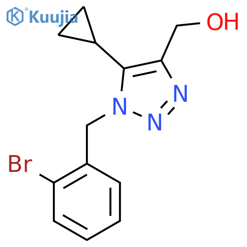 {1-(2-bromophenyl)methyl-5-cyclopropyl-1H-1,2,3-triazol-4-yl}methanol structure