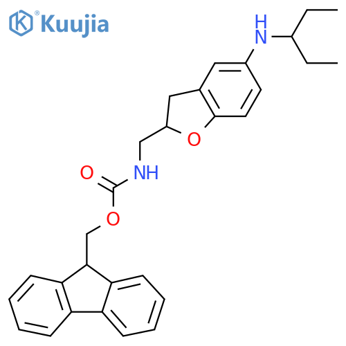 9H-fluoren-9-ylmethyl N-({5-(pentan-3-yl)amino-2,3-dihydro-1-benzofuran-2-yl}methyl)carbamate structure