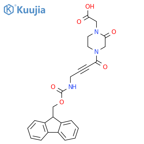 2-{4-4-({(9H-fluoren-9-yl)methoxycarbonyl}amino)but-2-ynoyl-2-oxopiperazin-1-yl}acetic acid structure