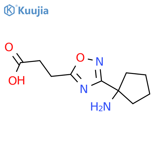 3-3-(1-aminocyclopentyl)-1,2,4-oxadiazol-5-ylpropanoic acid structure