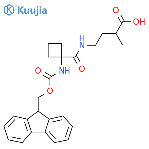 4-{1-({(9H-fluoren-9-yl)methoxycarbonyl}amino)cyclobutylformamido}-2-methylbutanoic acid structure