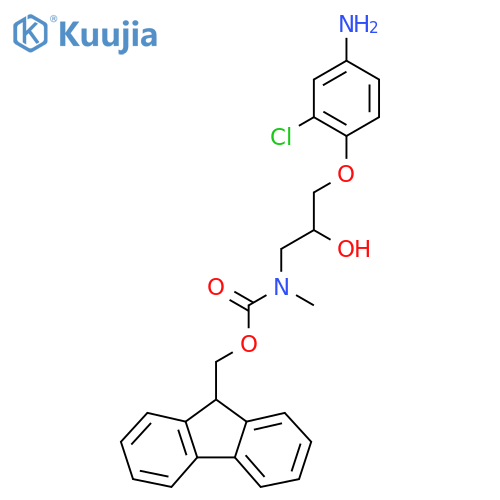 9H-fluoren-9-ylmethyl N-3-(4-amino-2-chlorophenoxy)-2-hydroxypropyl-N-methylcarbamate structure