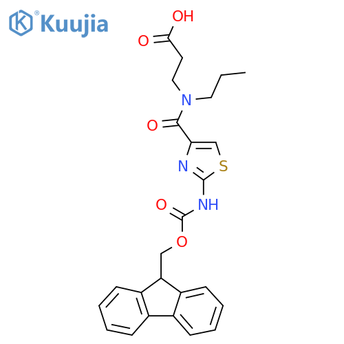 3-{1-2-({(9H-fluoren-9-yl)methoxycarbonyl}amino)-1,3-thiazol-4-yl-N-propylformamido}propanoic acid structure