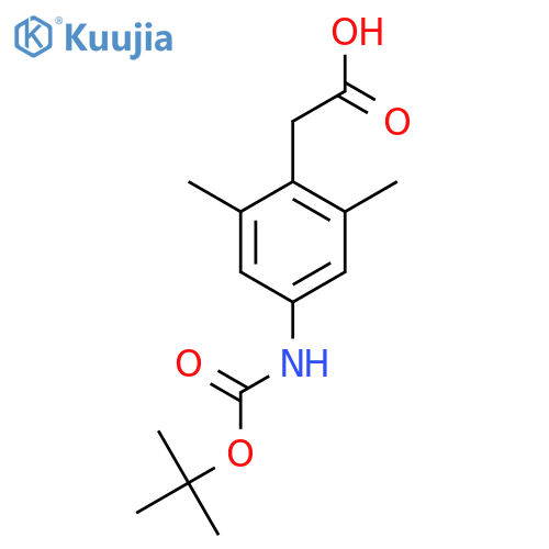 2-(4-{(tert-butoxy)carbonylamino}-2,6-dimethylphenyl)acetic acid structure