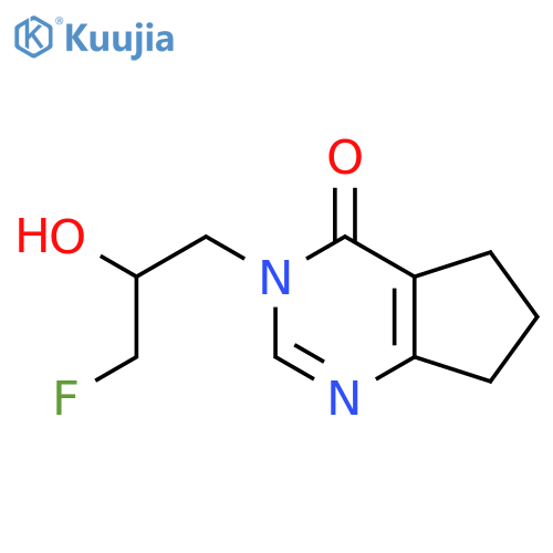 3-(3-fluoro-2-hydroxypropyl)-3H,4H,5H,6H,7H-cyclopentadpyrimidin-4-one structure