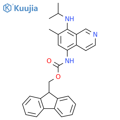 9H-fluoren-9-ylmethyl N-{7-methyl-8-(propan-2-yl)aminoisoquinolin-5-yl}carbamate structure