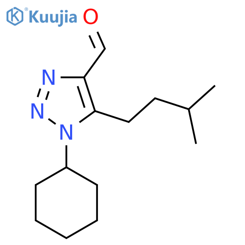 1-cyclohexyl-5-(3-methylbutyl)-1H-1,2,3-triazole-4-carbaldehyde structure
