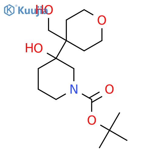 tert-butyl 3-hydroxy-3-4-(hydroxymethyl)oxan-4-ylpiperidine-1-carboxylate structure