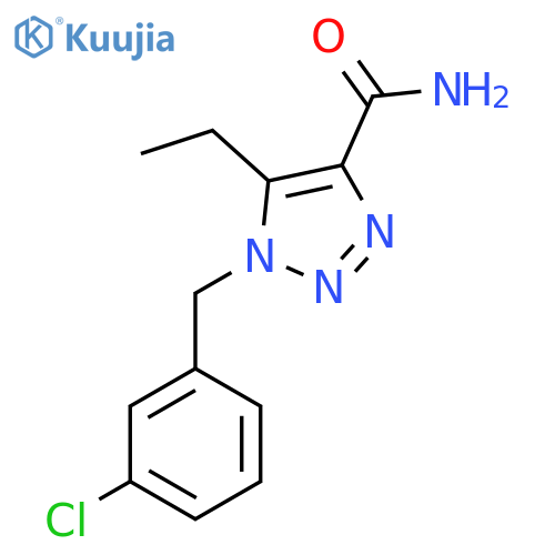 1-(3-chlorophenyl)methyl-5-ethyl-1H-1,2,3-triazole-4-carboxamide structure
