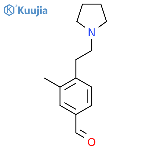 3-methyl-4-2-(pyrrolidin-1-yl)ethylbenzaldehyde structure