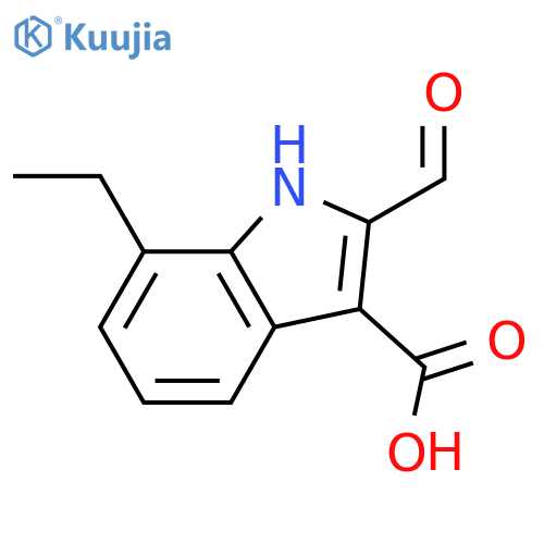 7-ethyl-2-formyl-1H-indole-3-carboxylic acid structure