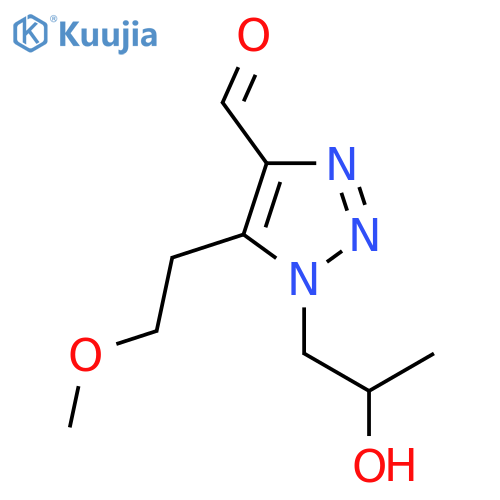 1-(2-hydroxypropyl)-5-(2-methoxyethyl)-1H-1,2,3-triazole-4-carbaldehyde structure