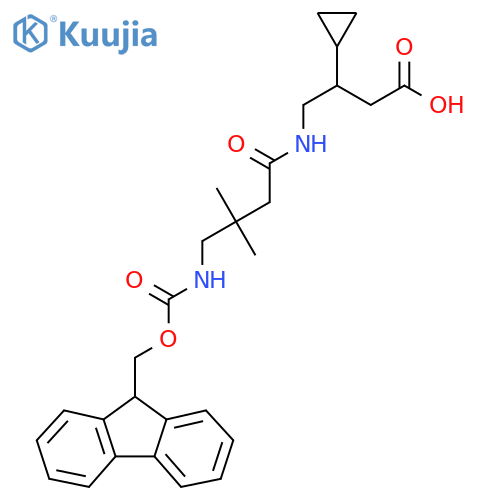 3-cyclopropyl-4-4-({(9H-fluoren-9-yl)methoxycarbonyl}amino)-3,3-dimethylbutanamidobutanoic acid structure
