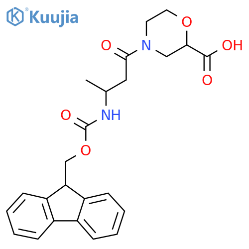 4-3-({(9H-fluoren-9-yl)methoxycarbonyl}amino)butanoylmorpholine-2-carboxylic acid structure