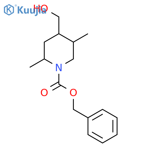benzyl 4-(hydroxymethyl)-2,5-dimethylpiperidine-1-carboxylate structure