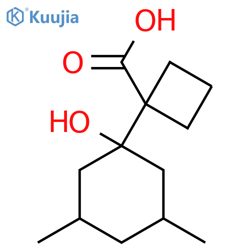 1-(1-hydroxy-3,5-dimethylcyclohexyl)cyclobutane-1-carboxylic acid structure