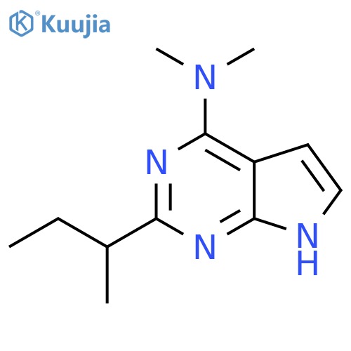 2-(butan-2-yl)-N,N-dimethyl-7H-pyrrolo2,3-dpyrimidin-4-amine structure