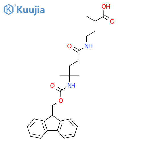 4-4-({(9H-fluoren-9-yl)methoxycarbonyl}amino)-4-methylpentanamido-2-methylbutanoic acid structure