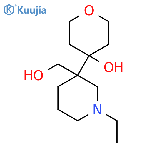 4-1-ethyl-3-(hydroxymethyl)piperidin-3-yloxan-4-ol structure