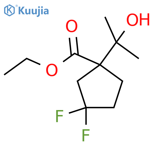 ethyl 3,3-difluoro-1-(2-hydroxypropan-2-yl)cyclopentane-1-carboxylate structure
