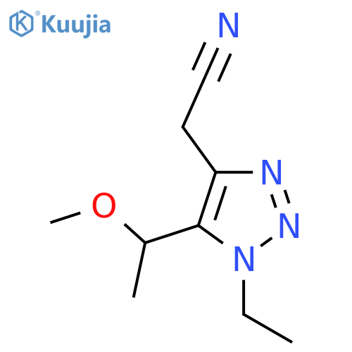 2-1-ethyl-5-(1-methoxyethyl)-1H-1,2,3-triazol-4-ylacetonitrile structure