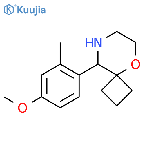 9-(4-methoxy-2-methylphenyl)-5-oxa-8-azaspiro3.5nonane structure