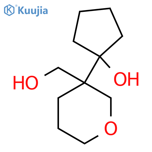 1-3-(hydroxymethyl)oxan-3-ylcyclopentan-1-ol structure