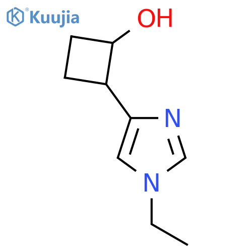2-(1-ethyl-1H-imidazol-4-yl)cyclobutan-1-ol structure
