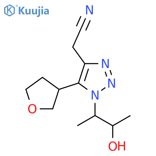 2-1-(3-hydroxybutan-2-yl)-5-(oxolan-3-yl)-1H-1,2,3-triazol-4-ylacetonitrile structure