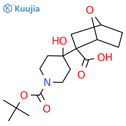 2-{1-(tert-butoxy)carbonyl-4-hydroxypiperidin-4-yl}-7-oxabicyclo2.2.1heptane-2-carboxylic acid structure
