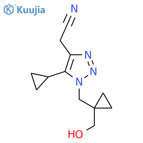 2-(5-cyclopropyl-1-{1-(hydroxymethyl)cyclopropylmethyl}-1H-1,2,3-triazol-4-yl)acetonitrile structure