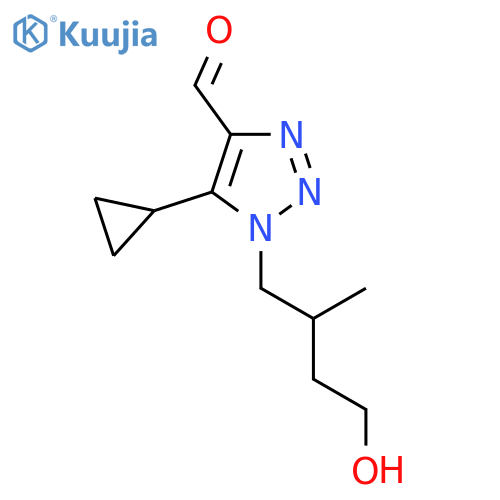 5-cyclopropyl-1-(4-hydroxy-2-methylbutyl)-1H-1,2,3-triazole-4-carbaldehyde structure