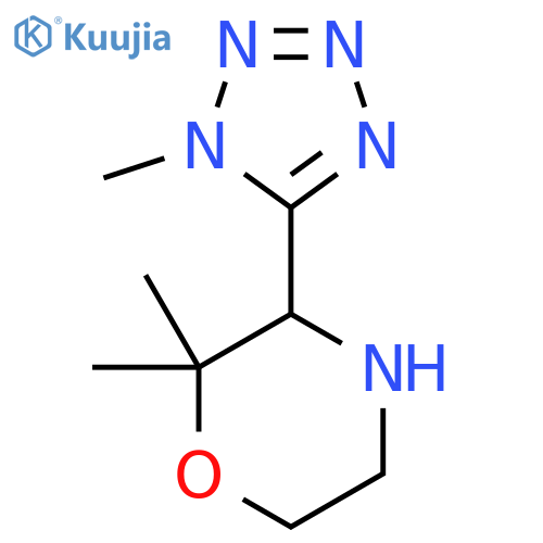 2,2-dimethyl-3-(1-methyl-1H-1,2,3,4-tetrazol-5-yl)morpholine structure