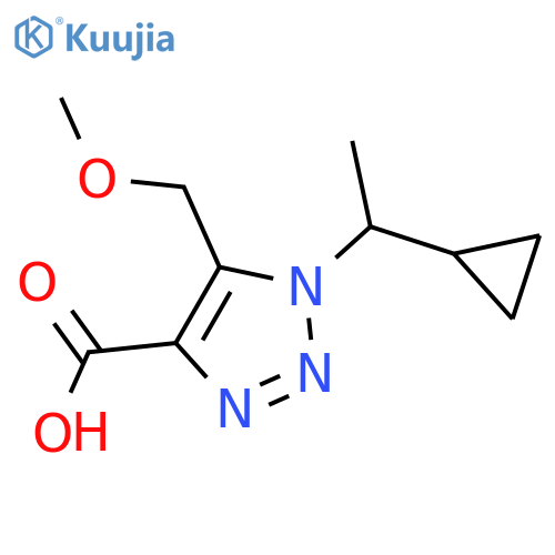 1-(1-cyclopropylethyl)-5-(methoxymethyl)-1H-1,2,3-triazole-4-carboxylic acid structure